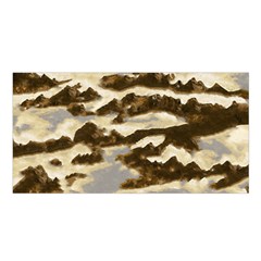 Mountains Ocean Clouds Satin Shawl