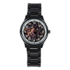 Amethyst Stainless Steel Round Watch by WensdaiAmbrose