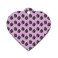 Girl Face Lilac Dog Tag Heart (one Side)