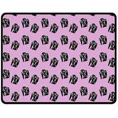 Girl Face Lilac Double Sided Fleece Blanket (medium)  by snowwhitegirl