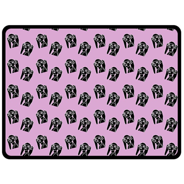 Girl Face Lilac Double Sided Fleece Blanket (Large) 