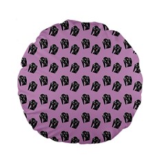 Girl Face Lilac Standard 15  Premium Flano Round Cushions by snowwhitegirl