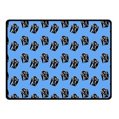 Girl Face Blue Fleece Blanket (small) by snowwhitegirl