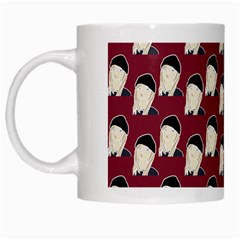 Beanie Boy Pattern Red White Mugs by snowwhitegirl