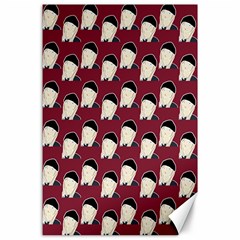 Beanie Boy Pattern Red Canvas 24  X 36  by snowwhitegirl