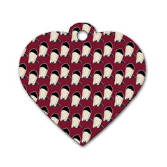 Beanie Boy Pattern Red Dog Tag Heart (two Sides) by snowwhitegirl