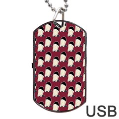 Beanie Boy Pattern Red Dog Tag Usb Flash (two Sides) by snowwhitegirl