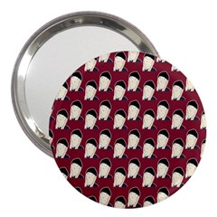 Beanie Boy Pattern Red 3  Handbag Mirrors by snowwhitegirl