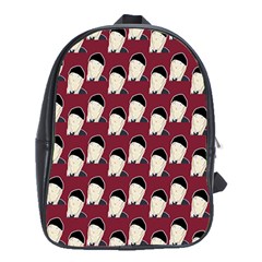 Beanie Boy Pattern Red School Bag (xl) by snowwhitegirl