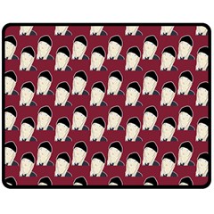 Beanie Boy Pattern Red Double Sided Fleece Blanket (medium)  by snowwhitegirl