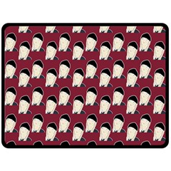 Beanie Boy Pattern Red Double Sided Fleece Blanket (large)  by snowwhitegirl