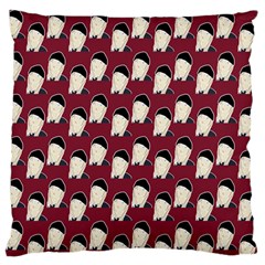 Beanie Boy Pattern Red Large Flano Cushion Case (two Sides) by snowwhitegirl