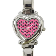 Girl Face Pink Heart Italian Charm Watch by snowwhitegirl