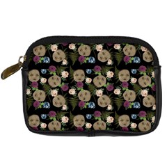 Cracked Doll Pattern Black Digital Camera Leather Case by snowwhitegirl