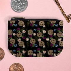 Cracked Doll Pattern Black Mini Coin Purse by snowwhitegirl