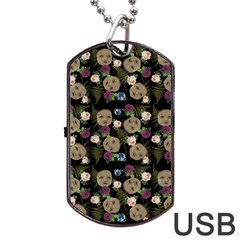 Cracked Doll Pattern Black Dog Tag Usb Flash (two Sides) by snowwhitegirl