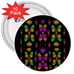 Roses As Lotus Flowers Decorative 3  Buttons (10 Pack)  by pepitasart