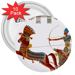 Egypt Egyptian Pharaonic Horses 3  Buttons (10 Pack)  by Sapixe