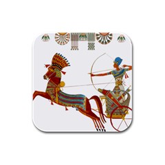 Egypt Egyptian Pharaonic Horses Rubber Square Coaster (4 Pack)  by Sapixe