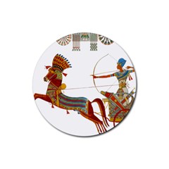 Egypt Egyptian Pharaonic Horses Rubber Coaster (round)  by Sapixe