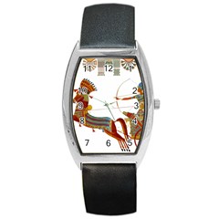 Egypt Egyptian Pharaonic Horses Barrel Style Metal Watch by Sapixe