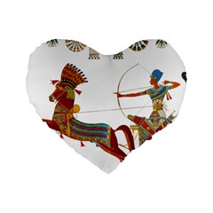 Egypt Egyptian Pharaonic Horses Standard 16  Premium Heart Shape Cushions