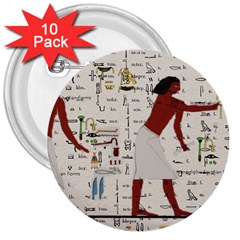 Egyptian Design Men Worker Slaves 3  Buttons (10 Pack)  by Sapixe