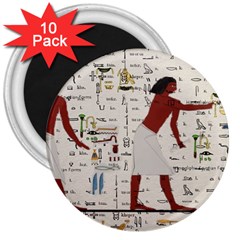 Egyptian Design Men Worker Slaves 3  Magnets (10 Pack)  by Sapixe