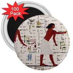 Egyptian Design Men Worker Slaves 3  Magnets (100 Pack) by Sapixe