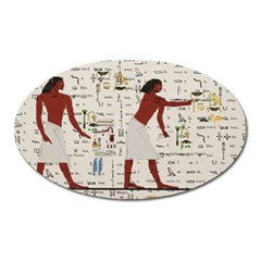 Egyptian Design Men Worker Slaves Oval Magnet by Sapixe