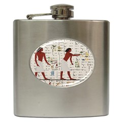 Egyptian Design Men Worker Slaves Hip Flask (6 Oz) by Sapixe