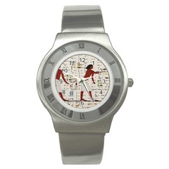 Egyptian Design Men Worker Slaves Stainless Steel Watch by Sapixe