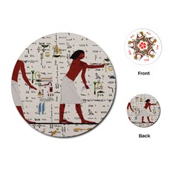 Egyptian Design Men Worker Slaves Playing Cards (round) by Sapixe