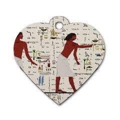 Egyptian Design Men Worker Slaves Dog Tag Heart (one Side) by Sapixe