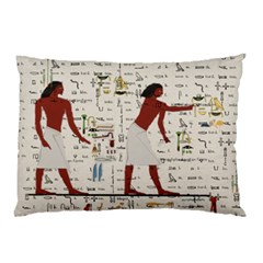 Egyptian Design Men Worker Slaves Pillow Case by Sapixe