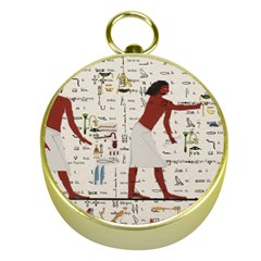 Egyptian Design Men Worker Slaves Gold Compasses by Sapixe