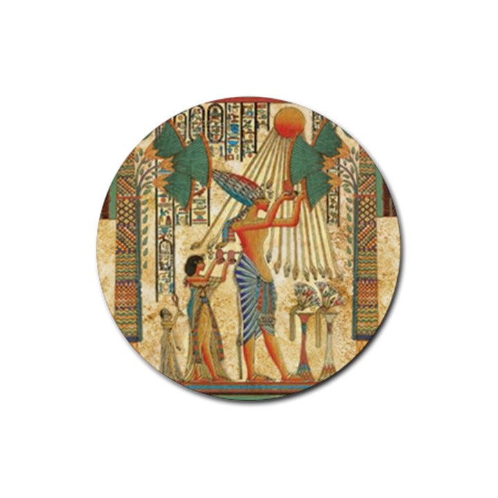 Egyptian Man Sun God Ra Amun Rubber Round Coaster (4 pack) 