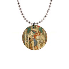 Egyptian Man Sun God Ra Amun 1  Button Necklace by Sapixe