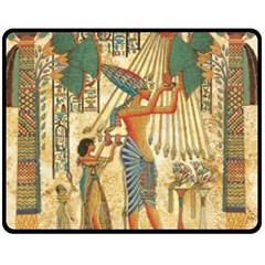 Egyptian Man Sun God Ra Amun Fleece Blanket (medium)  by Sapixe