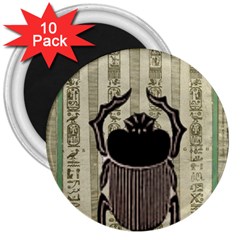 Egyptian Design Beetle 3  Magnets (10 Pack)  by Sapixe