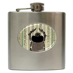 Egyptian Design Beetle Hip Flask (6 Oz) by Sapixe