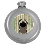 Egyptian Design Beetle Round Hip Flask (5 oz) Front