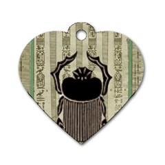 Egyptian Design Beetle Dog Tag Heart (two Sides) by Sapixe