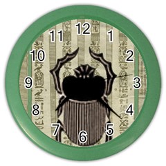 Egyptian Design Beetle Color Wall Clock by Sapixe