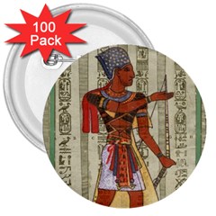 Egyptian Design Man Royal 3  Buttons (100 Pack)  by Sapixe