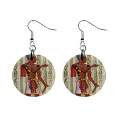 Egyptian Design Man Royal Mini Button Earrings by Sapixe