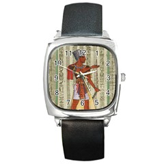 Egyptian Design Man Royal Square Metal Watch by Sapixe