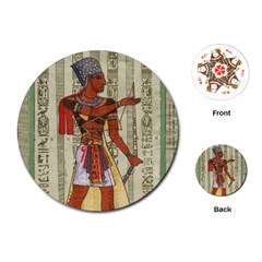 Egyptian Design Man Royal Playing Cards (round) by Sapixe