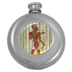 Egyptian Design Man Royal Round Hip Flask (5 Oz) by Sapixe