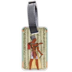 Egyptian Design Man Royal Luggage Tag (two Sides) by Sapixe